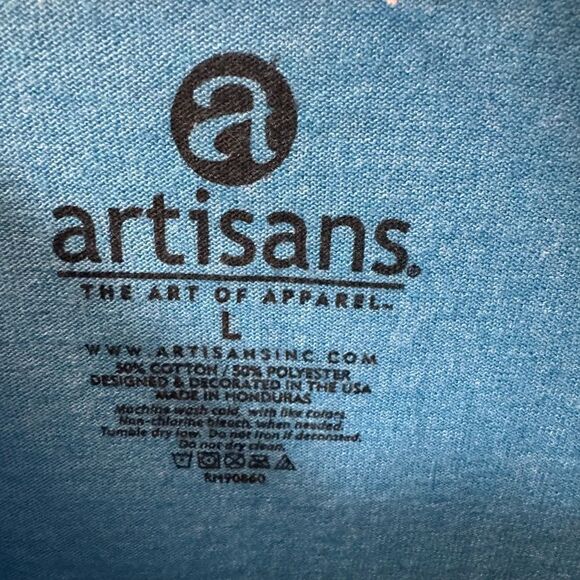 Artisians Wine Girl Sequence Tshirt Size L Blue - Picture 6 of 6